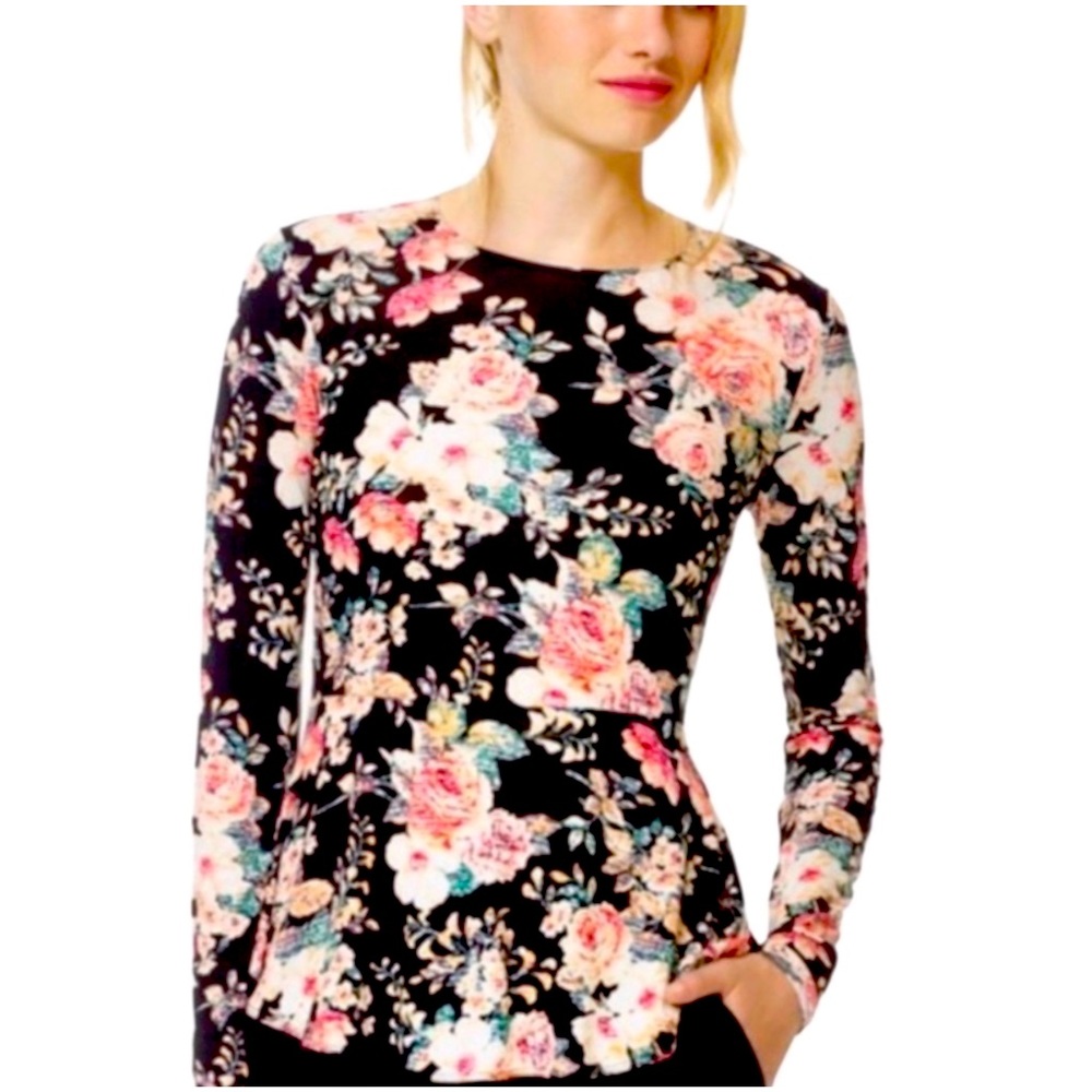 Aritzia Wilfred Fabre Floral Peplum Shirt, XS